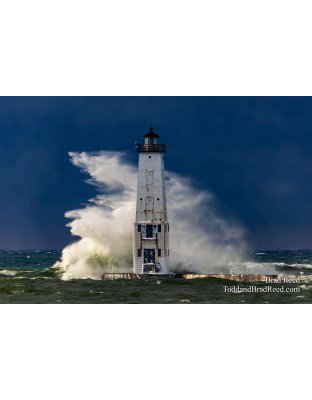 Frankfort Lighthouse in a Storm