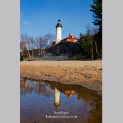 Au Sable Light Reflected in Lake Superior