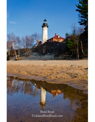 Au Sable Light Reflected in Lake Superior