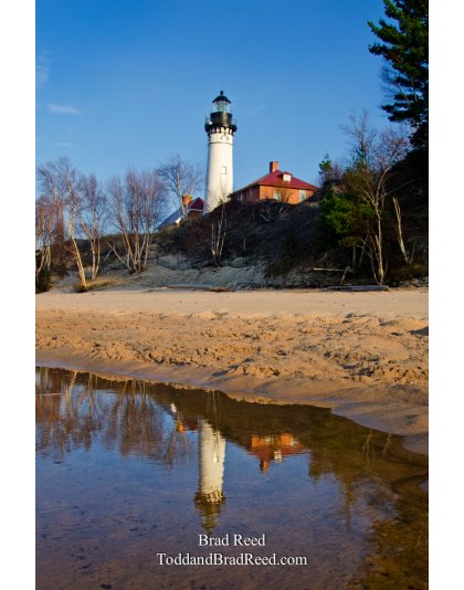 Au Sable Light Reflected in Lake Superior