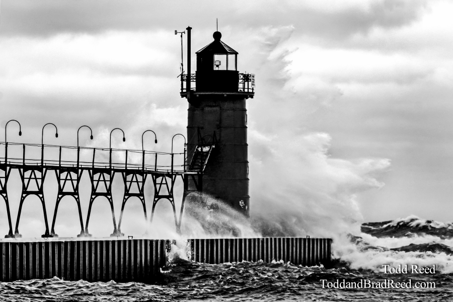 Superstorm Slams South Haven - black and white