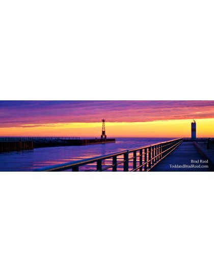 Calm Night In Pentwater - panoramic