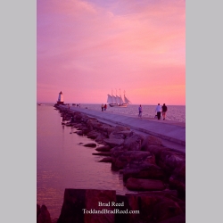 Tall Ship and Ludington Light Vertical (0030)