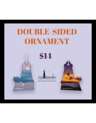 Double-Sided Christmas Ornament of the Ludington Lighthouse 
